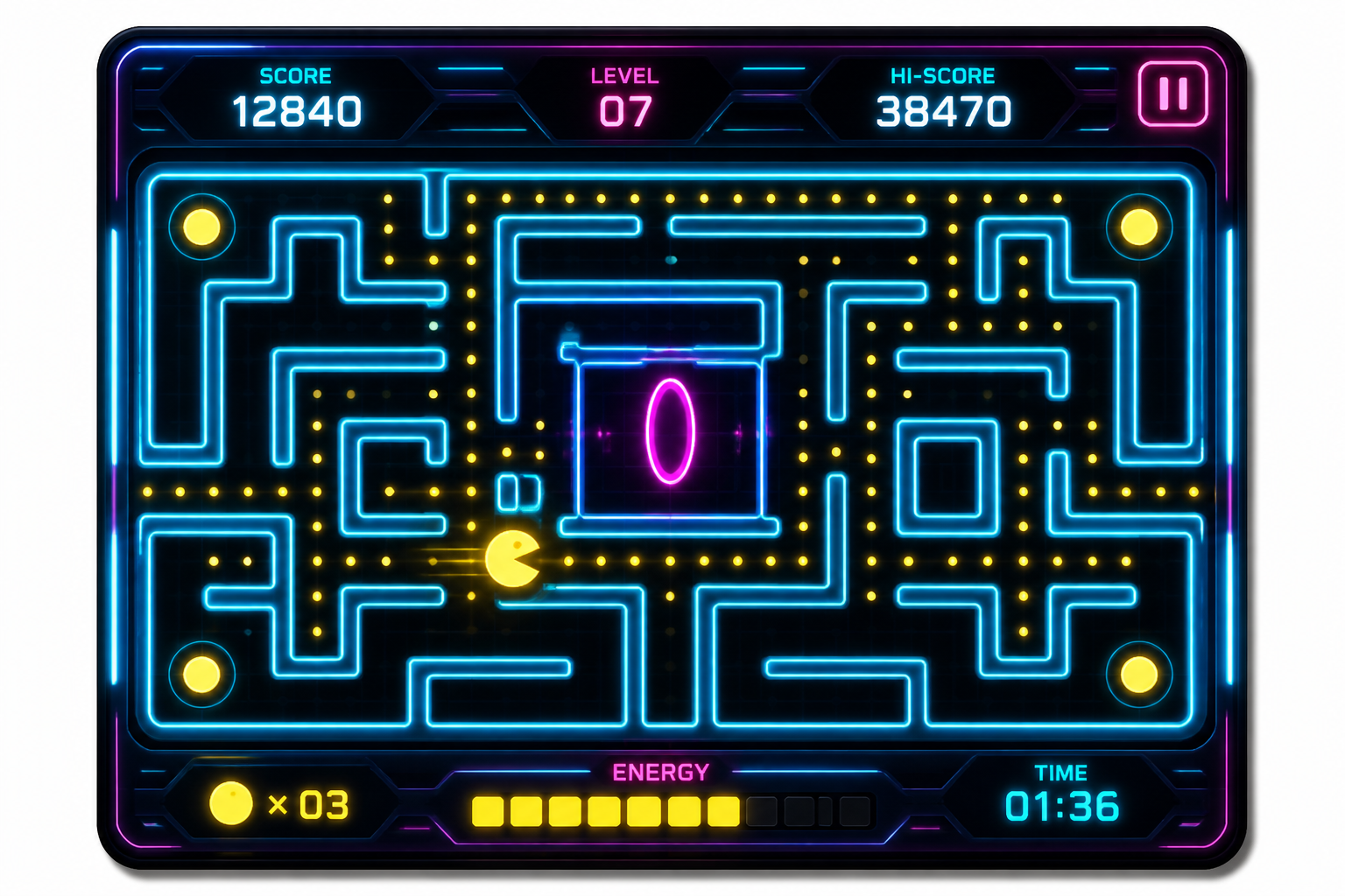 Game Tets neon maze gameplay